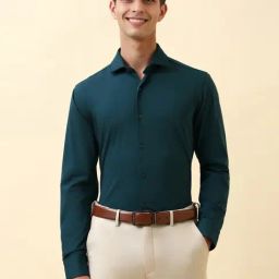 Allen Solly Blue Cotton Slim Fit Shirt-picture-29