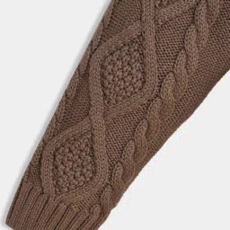 MiArcus Unisex Brown Self Design Full Sleeves Cardigan image 5