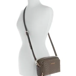 Guess Dark Taupe Quilted Anning Crossbody Camera Bag image 5