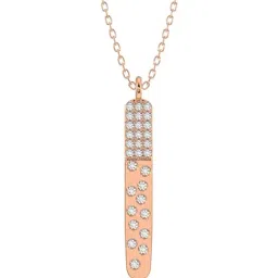 Silvermist 925 Sterling Silver Diamond Dot Bar Chain Pendant for Women & Girls-image-96