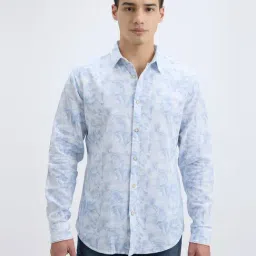 Pepe Jeans Sky Blue Cotton Regular Fit Floral Print Shirt-picture-22