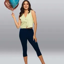 Lyra Blue Cotton Capris-picture-25