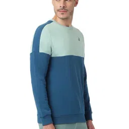 Asics Green Cotton Regular Fit Colour-Block Sports Sweatshirt image 4