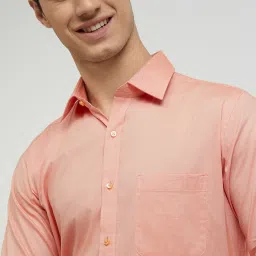 Raymond Orange Cotton Slim Fit Shirt image 5