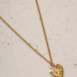 Palmonas Engraved Heart Lock Necklace with Chain Link for Women - Waterproof and Anti-Tarnish-picture-26