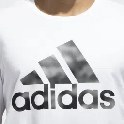 Adidas White Regular Fit Printed Sports T-Shirt image 5