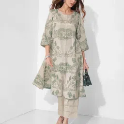 Marigold Lane Olive Regular Fit Printed Kurta image 4