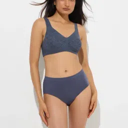 Wunderlove by Westside Dusty Blue Solid Seam-Free Full Brief image 3