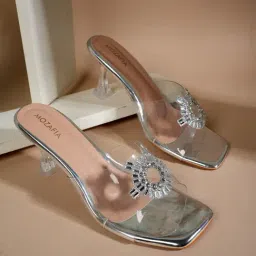 Mozafia Women's Silver Casual Sandals-image-73