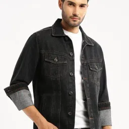SHOWOFFFF Charcoal Slim Fit Denim Jacket-picture-34