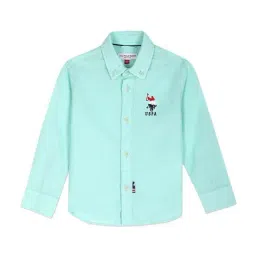 U.S. Polo Assn. Kids Green Cotton Regular Fit Full Sleeves Shirt-picture-42