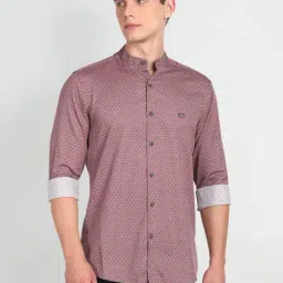 Arrow Sport Red Cotton Slim Fit Printed Shirt-picture-28