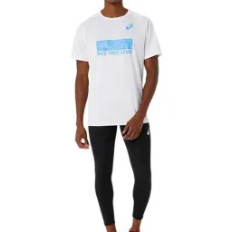 Asics Cloud White Regular Fit Printed Sports T-Shirt image 5