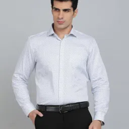 Greenfibre White Cotton Regular Fit Printed Shirt-picture-13