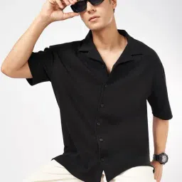 Street 808 by Pantaloons Black Cotton Regular fit Self  Shirts-picture-25