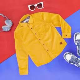 Pantaloons Junior Mustard Regular Fit Full Sleeves Shirt-image-0