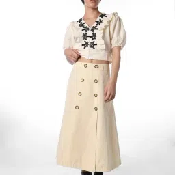 Only Cream Viscose Woven Design Top image 4