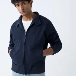 WES Casuals by Westside Navy Relaxed-Fit Cotton Jacket-image-3