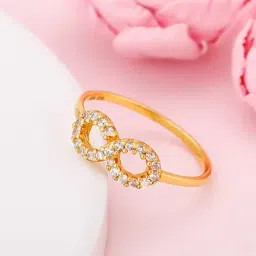 GIVA 92.5 Sterling Silver Golden Infinite Grace Ring-image-5