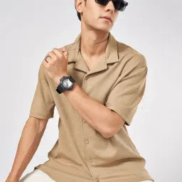 Street 808 by Pantaloons Golden Brown Cotton Regular fit Self  Shirts-picture-40