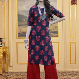 HERE&NOW Pack Of 2 Floral Printed Straight Kurtas-picture-34