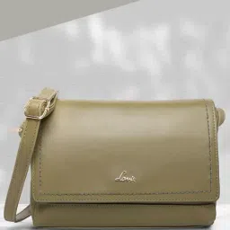 Lavie Portia Olive Green Solid Medium Sling Handbag-image-33