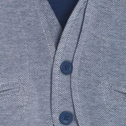 MINI KLUB Boys Blue Solid Waistcoat image 2