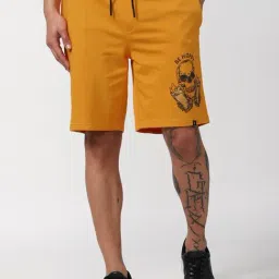 forever 21 Forever21 Yellow Cotton Regular Fit Printed Shorts-picture-13