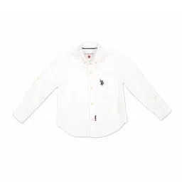 U.S. Polo Assn. Kids White Solid Full Sleeves Shirt-picture-39