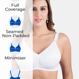 Souminie Non Padded Pure Cotton Seamed Full Coverage Bra All Day Comfort image 4