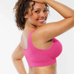 Shop The Edit Pink Solid Regular Fit Bra image 2