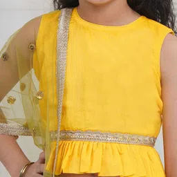 Little Bansi Girls Printed Ready to Wear Lehenga & Blouse With Dupatta image 3