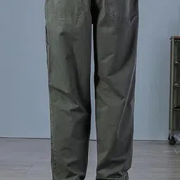 R.Code by The Roadster Life Co. High-Rise Cotton Regular Fit Cargo Trouser image 2