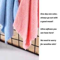 jhdstore (5-Pack)Jhdstore Face Makeup Remover Cloth Fluffy Microfiber Wash Cloth Chemical-Free Makeup Removal Cleaning Cloth Face Towel Facial Cleaning Wipes Cloth Ultra Soft for Sensitive Skin 25 x 25 cm image 4