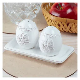 Kookee Ceramic Salt Pepper Container Set with tray (9966) image 1