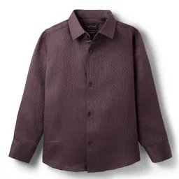 Ruff Cotton Woven Full Sleeves Solid Colour Shirt - Olive Wine-picture-18