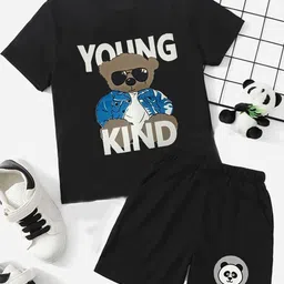 BILLYBALL Unisex Kids Printed T-shirt with Shorts-picture-36