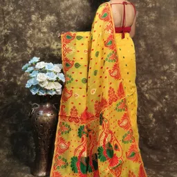 RIDDHIMAN FASHION Ethnic Motifs Pure Cotton Handloom Jamdani Saree image 3