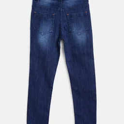 Tales & Stories Pack Of 2 Button Down Solid Jeans - Dark Blue & Light Blue image 5