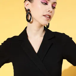 Athena Women Charming Black Solid Midriff Flossing Top image 4