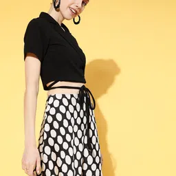 Athena Women Charming Black Solid Midriff Flossing Top image 5