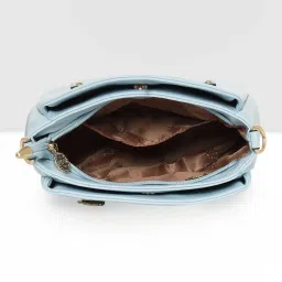 Esbeda Light Blue Solid Medium Shoulder Handbag image 5