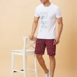 Being Human Red Regular Fit Printed Shorts image 5