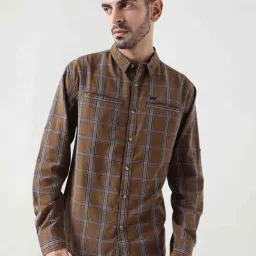 Wildcraft Brown Cotton Regular Fit Checks Shirt-picture-16