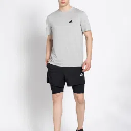 adidas Black Regular Fit Essentials 2-In-1 Training Shorts image 5