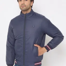 Duke Blue Slim fit Solid Bomber Jacket image 3