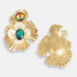 Sohi Gold Plated Designer Stone Party Drop Earrings image 5
