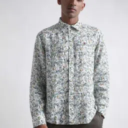 Iconic Men Printed Regular Fit Linen Shirt-picture-31