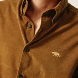 Andamen Signature Core Brown Regular Fit Solid Shirt image 5