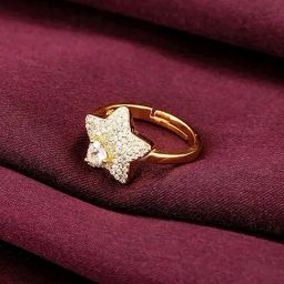 GIVA 92.5 Sterling Silver Golden Star of Love Adjustable Ring for Womens and Girls-picture-28